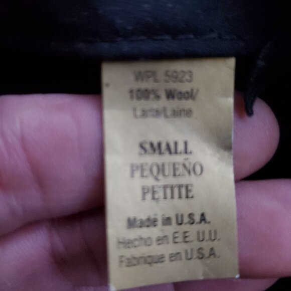 Unisex Classic Black Wool Hat with leather Brown Band - Picture 11 of 14